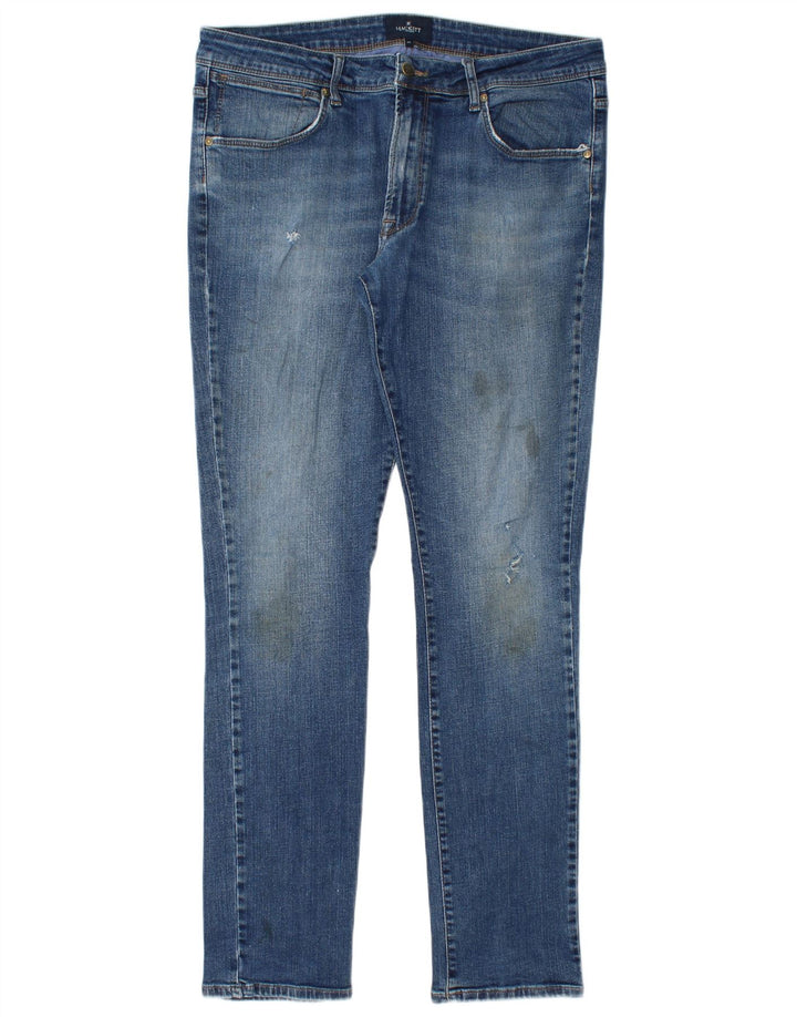Hackett Jean Slim Homme W36 L33 Bleu Coton