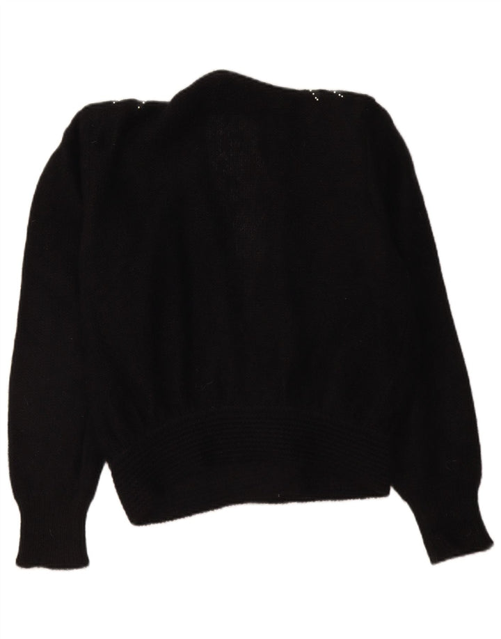 vintage Femme Cardigan Pull IT 48 XL Noir
