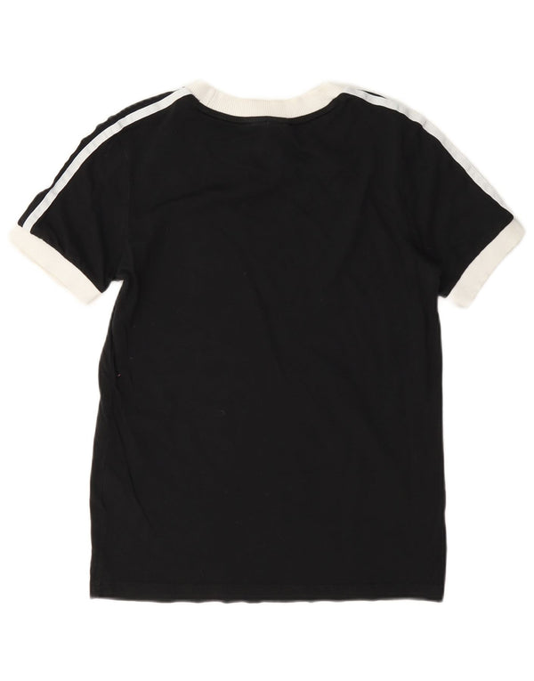 Adidas T-shirt surdimensionné pour femme UK 6 XS Noir Colourblock Coton