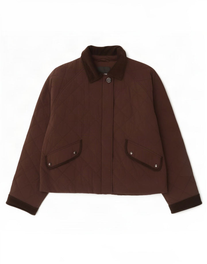 Massimo Dutti Veste matelassée surdimensionnée pour femme UK 10 Petit Marron Polyester