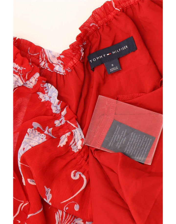 Tommy Hilfiger Robe asymétrique pour femme US 8 Medium Red Floral