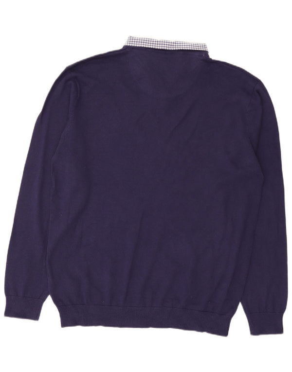 Pierre Cardin Pull Col V Homme XL Bleu Marine Coton