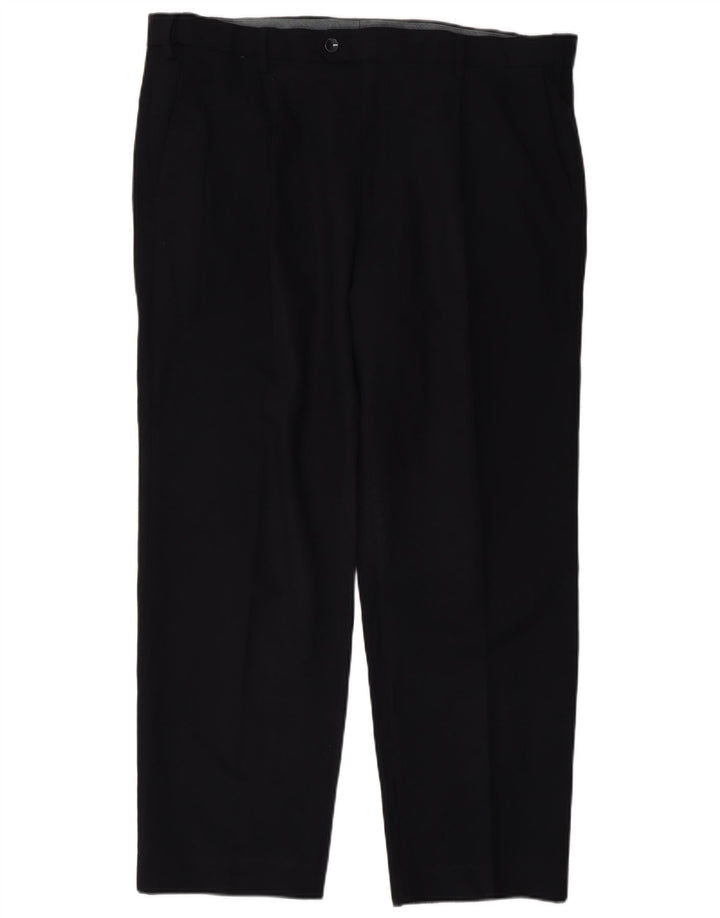 Marks & Spencer Pantalon de Costume Regular Homme W38 L29 Bleu Marine Polyester