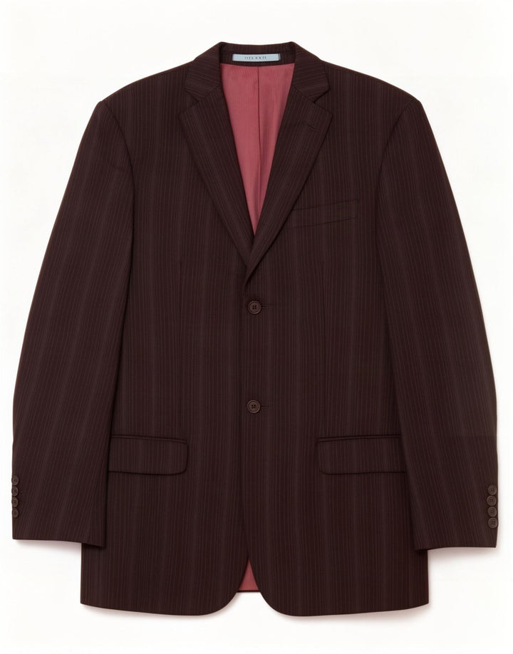 Ted Baker Veste blazer à 2 boutons pour homme UK 38 en laine vierge rayée noire moyenne