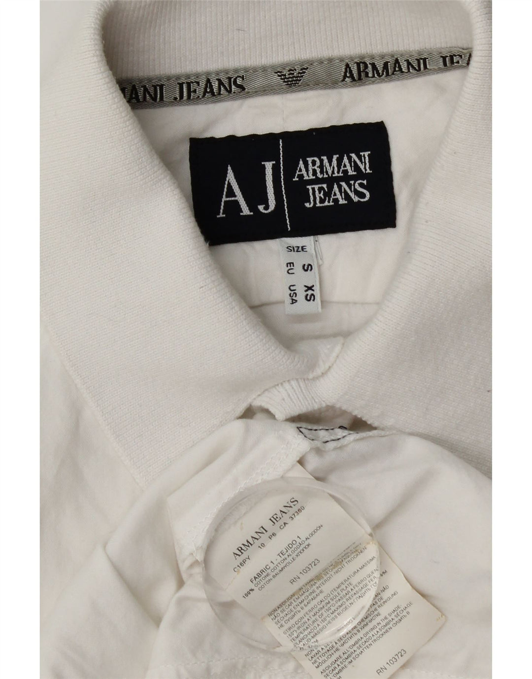 Armani Jeans Chemise à manches courtes pour homme Petit coton blanc