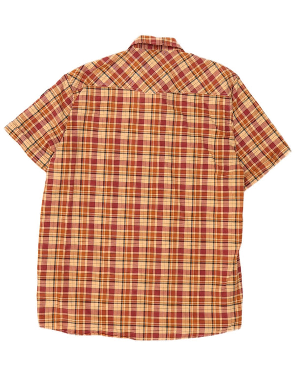 Globe Trotter Chemise à manches courtes pour homme UK 43/44 XL Beige à carreaux en coton