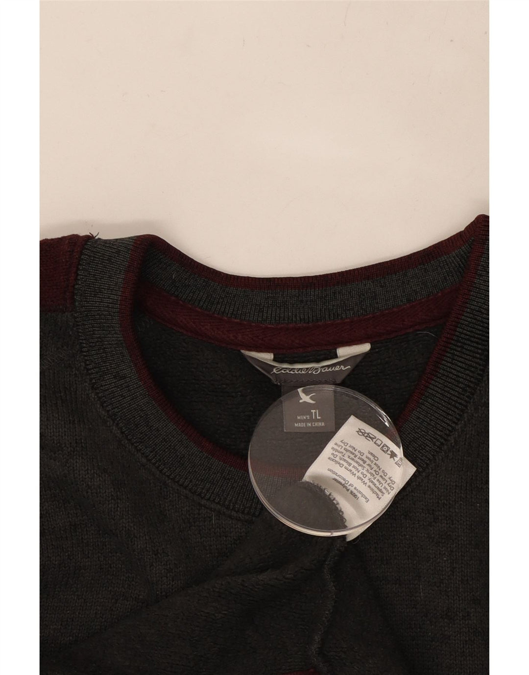 EDDIE BAUER Haut haut à manches longues pour homme en polyester color block gris