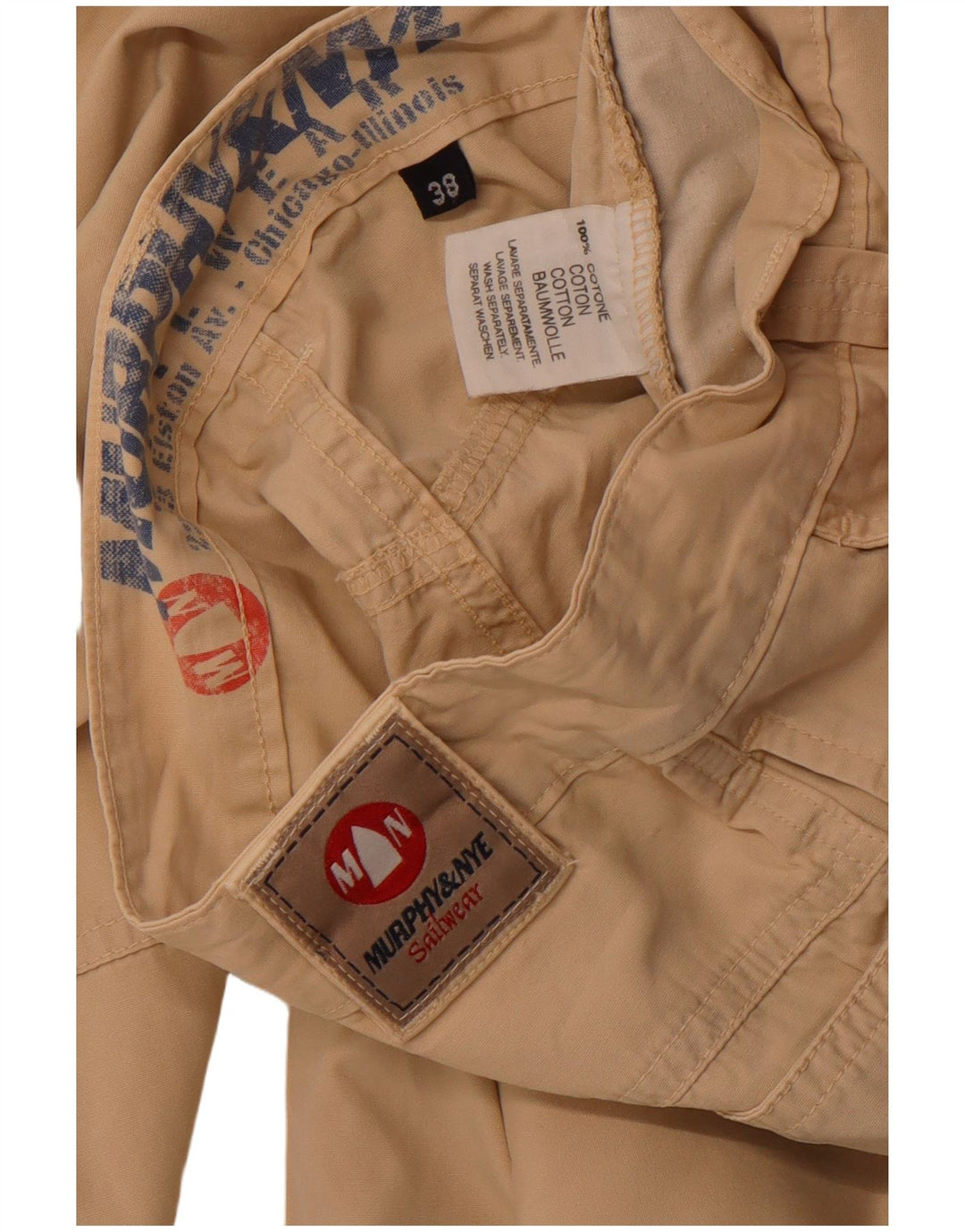 MURPHY & NYE Pantalon Chino Droit Sailwear Homme W38 L31 Coton Beige