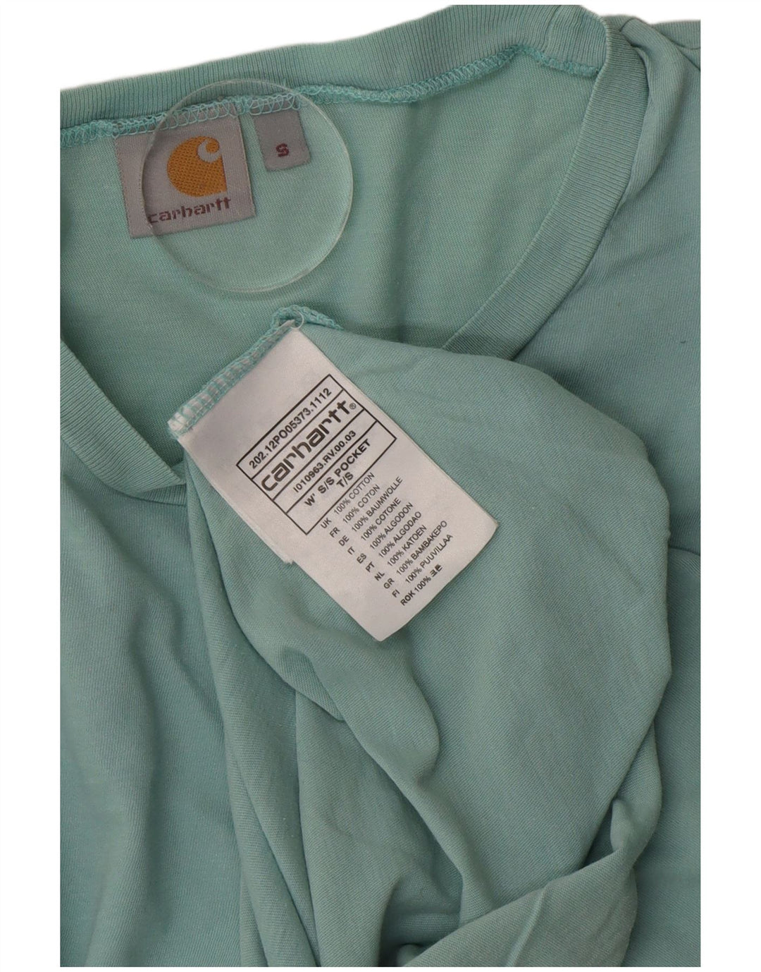 Carhartt T-Shirt Homme Haut Petit Coton Turquoise