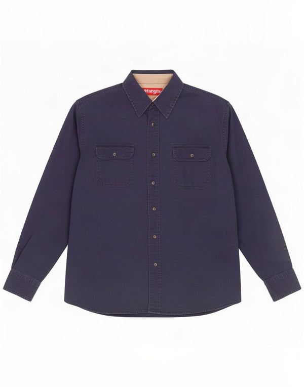 Wrangler Chemise Homme Large Bleu Marine Coton