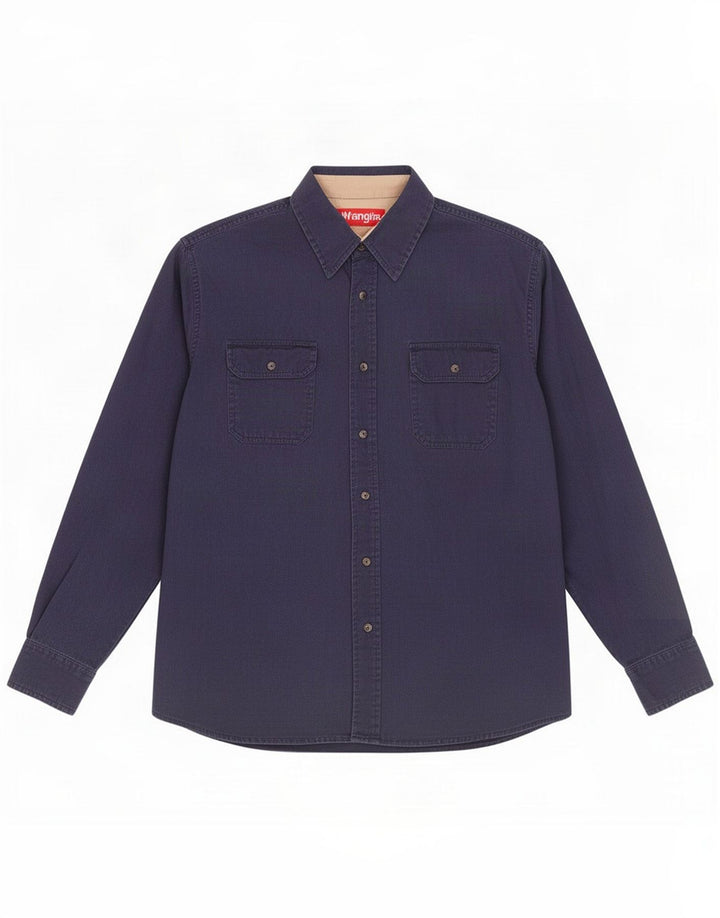 Wrangler Chemise Homme Large Bleu Marine Coton