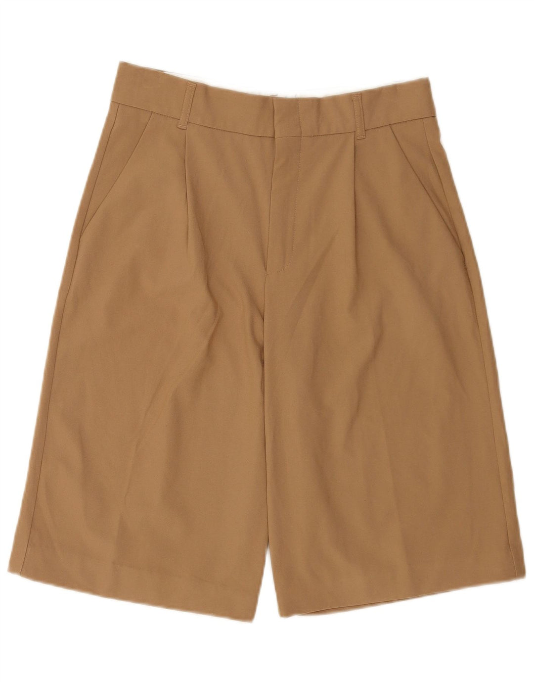 Zara Short Chino Taille Haute Pour Femme Medium W28 Marron Polyester