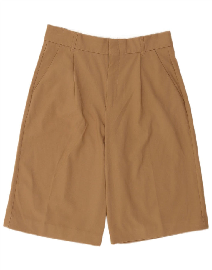 Zara Short Chino Taille Haute Pour Femme Medium W28 Marron Polyester