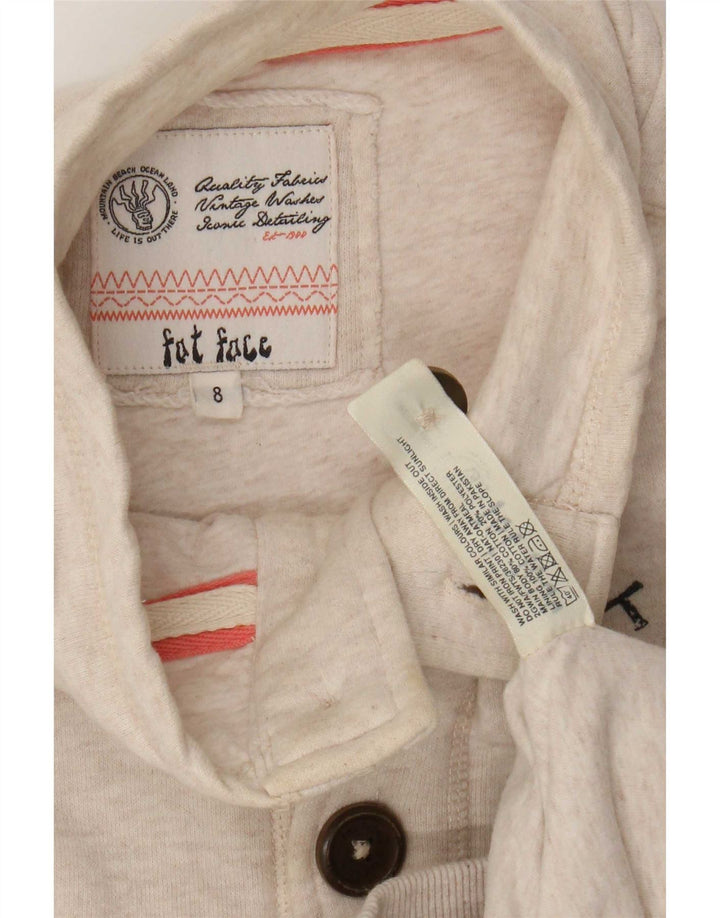 Fat Face Veste de survêtement graphique pour femme UK 8 Small Beige Coton