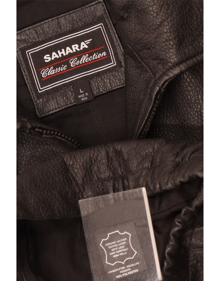 veste en cuir homme vintage UK 40 Grand cuir noir