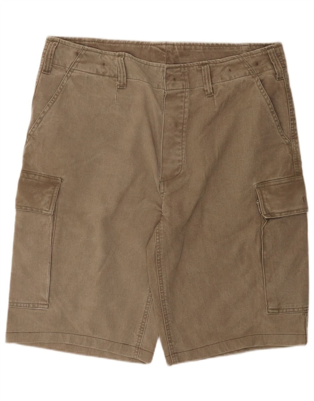 vintage Mens Cargo Shorts W36 Grand Coton Kaki
