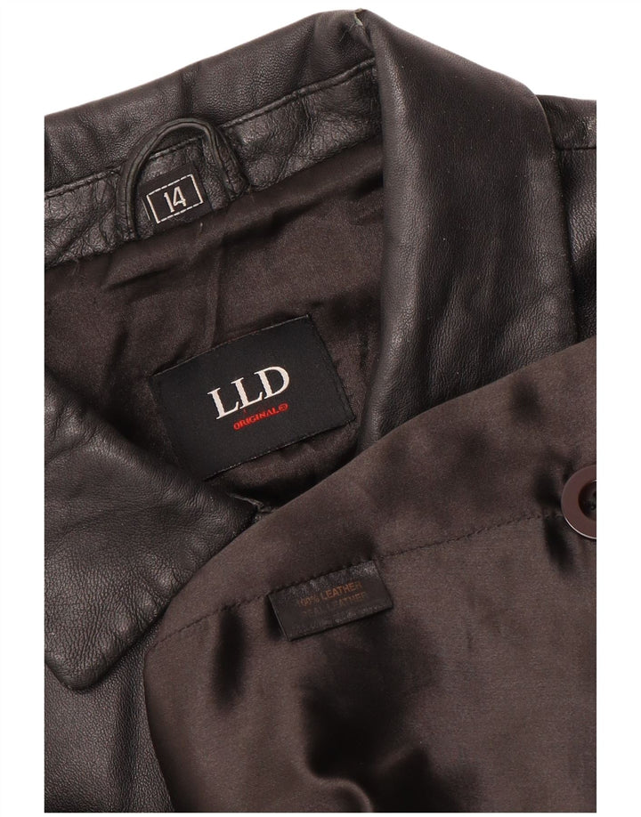 LLD Veste en cuir femme UK 14 Grand cuir noir