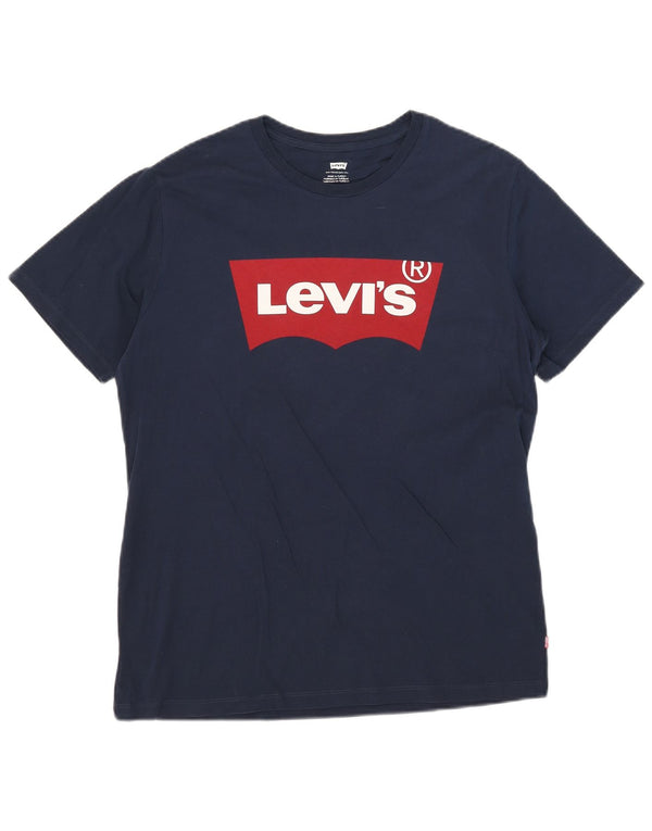 Levi's T-Shirt Graphique Homme Bleu Marine Large