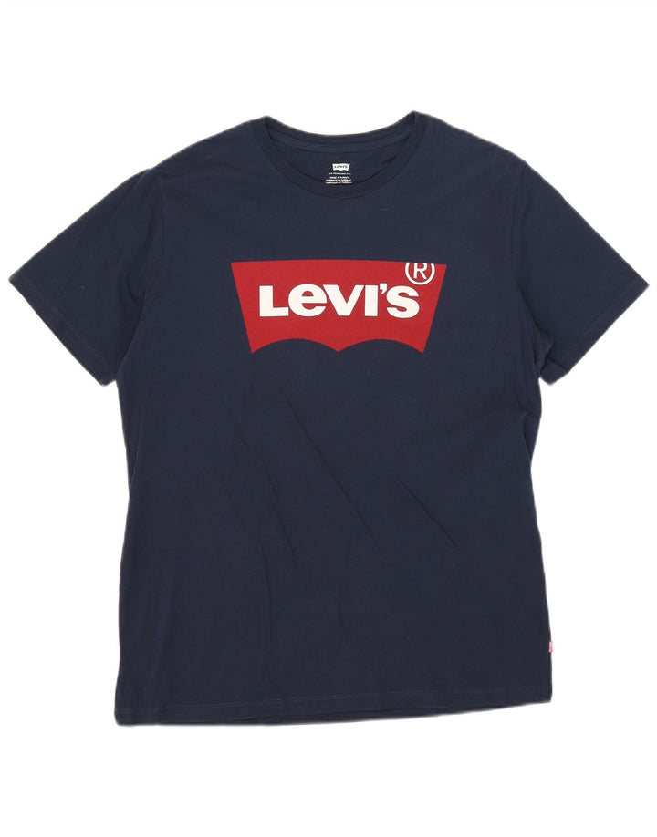 Levi's T-Shirt Graphique Homme Bleu Marine Large