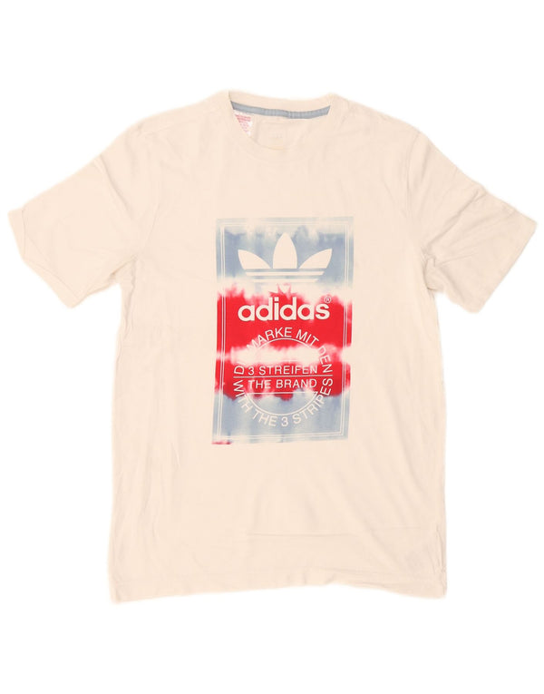 Adidas T-Shirt Graphique Garçon 15-16 ans Blanc Coton