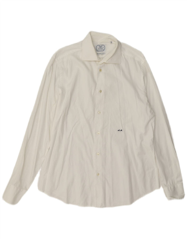 Vitali Chemise Homme Taille 40 15 3/4 Coton Blanc Moyen