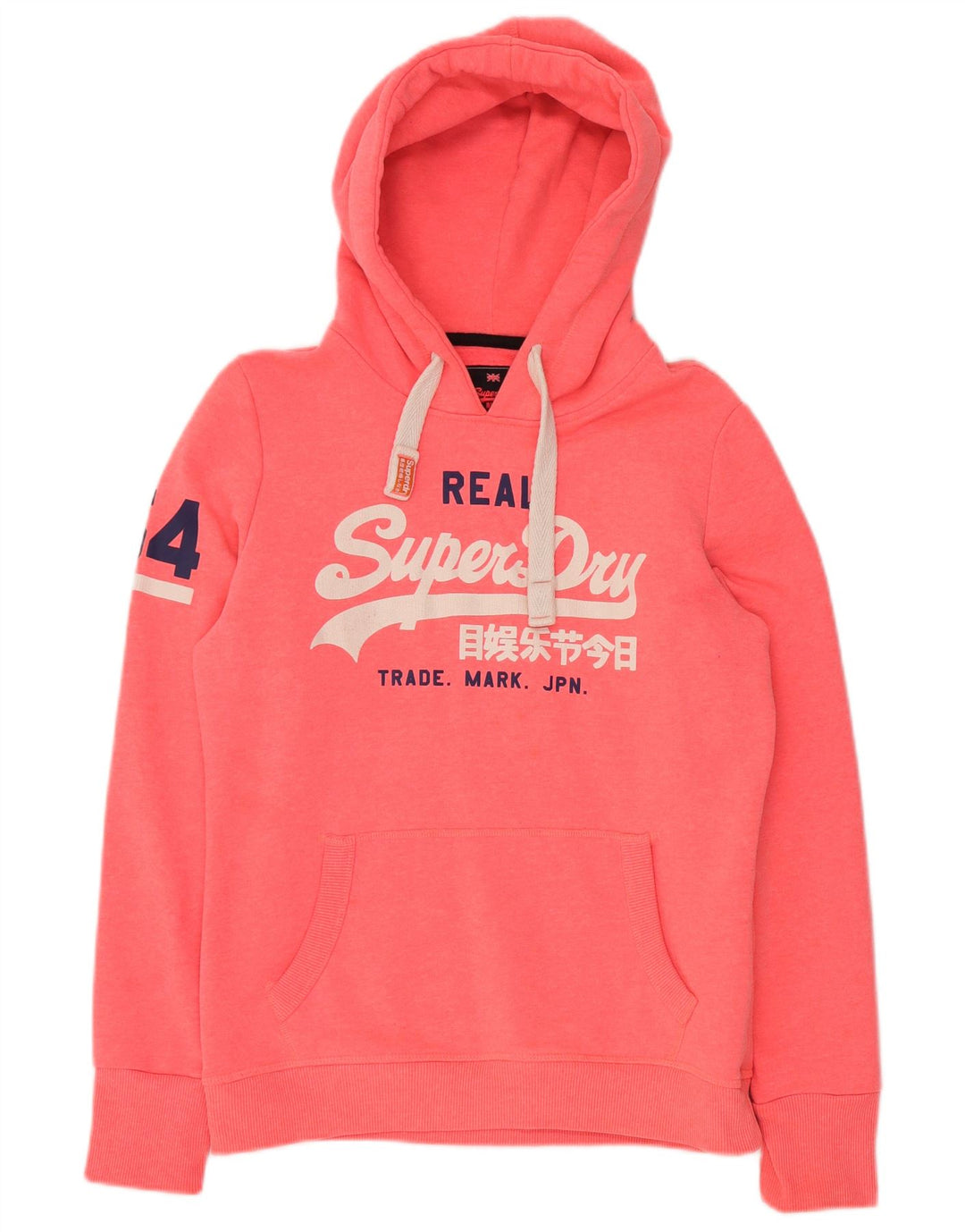 SUPERDRY Pull à capuche graphique pour femme UK 16 Large Rose Coton