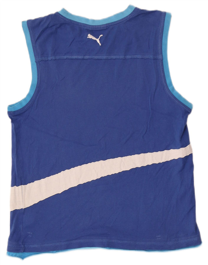 Puma Débardeur Graphic Homme Bleu Moyen Colourblock Cotton