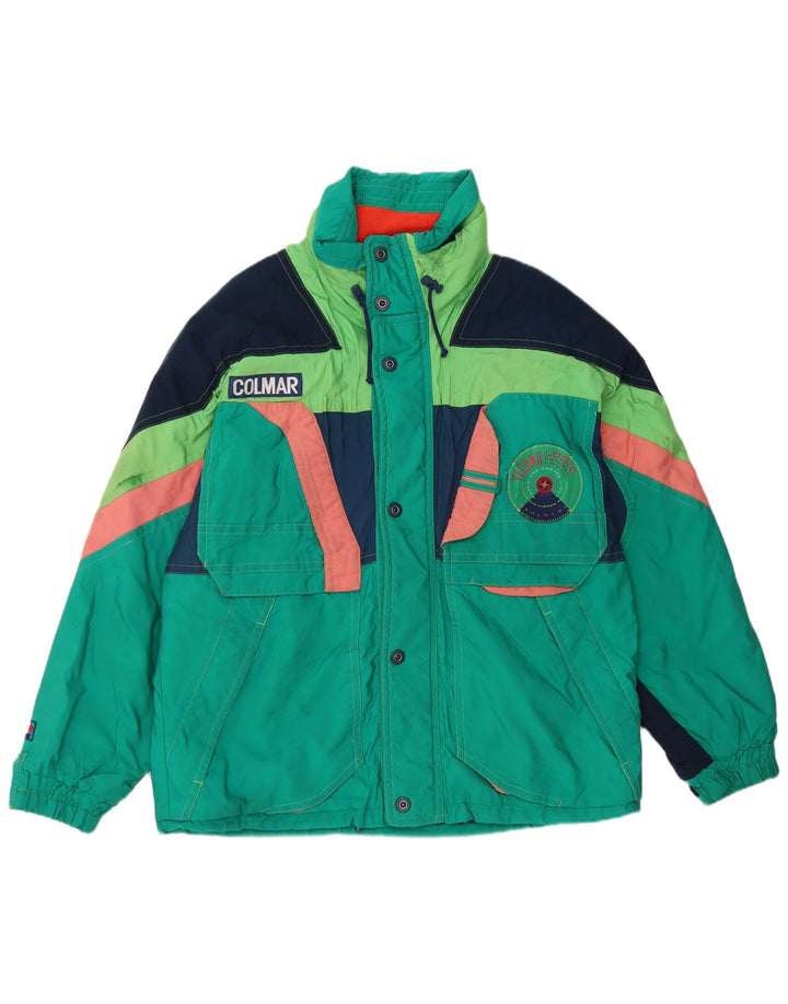 Colmar Veste de ski à capuche pour homme IT 52 Large Vert Colourblock