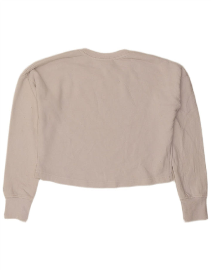 Champion Sweat-shirt court surdimensionné pour femme UK 10 Petit Blanc