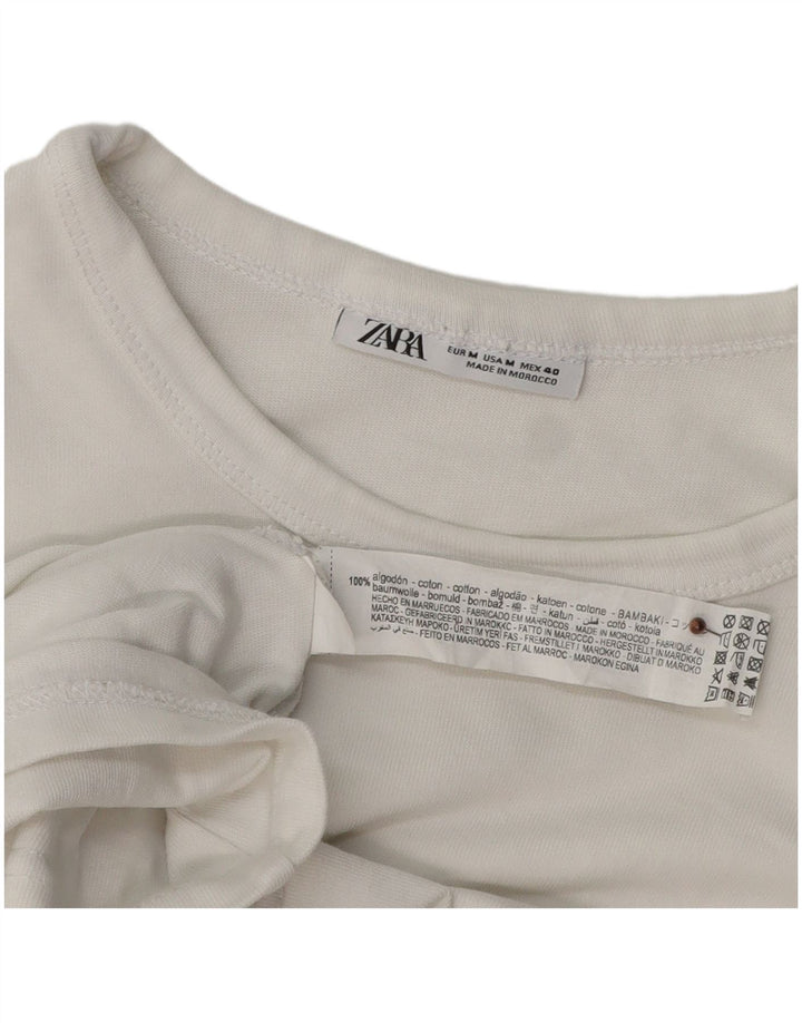 ZARA Homme T-Shirt Top Medium Blanc Coton