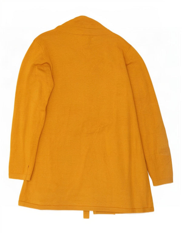 Zara Femme Cardigan Ouvert Pull UK 10 Petite Viscose Jaune