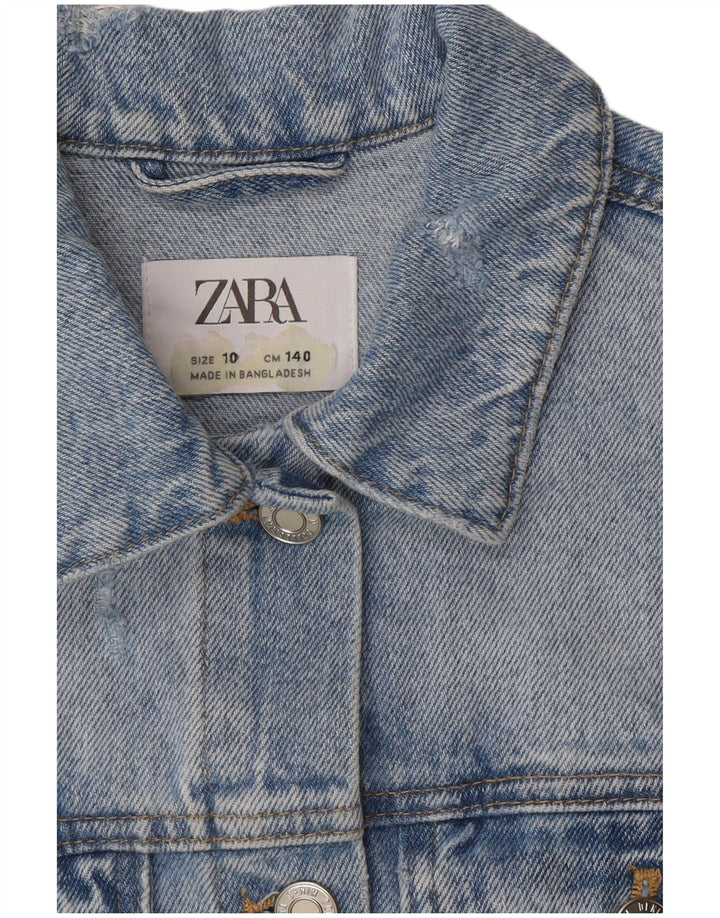 Zara Veste en jean vieilli fille 9-10 ans Bleu
