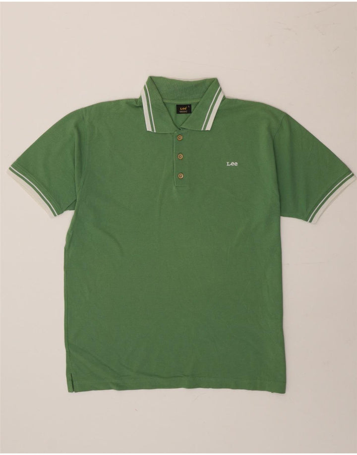 Lee Polo Homme Grand Coton Rayé Vert