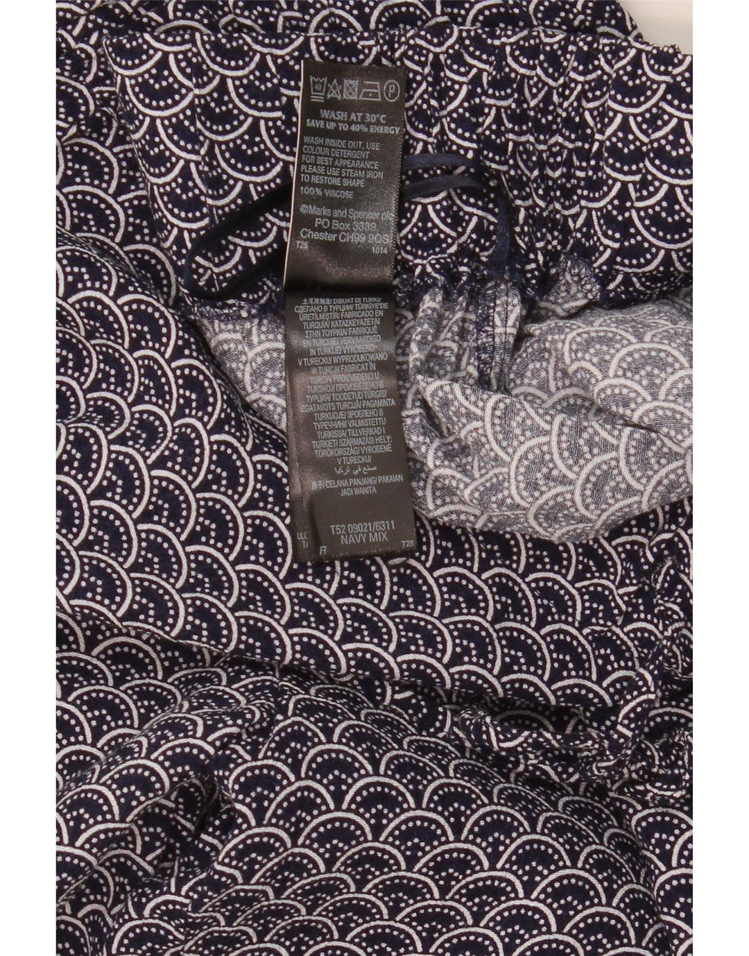 Marks & Spencer Pantalon décontracté à motif abstrait pour femme UK 16 Large W34 L30