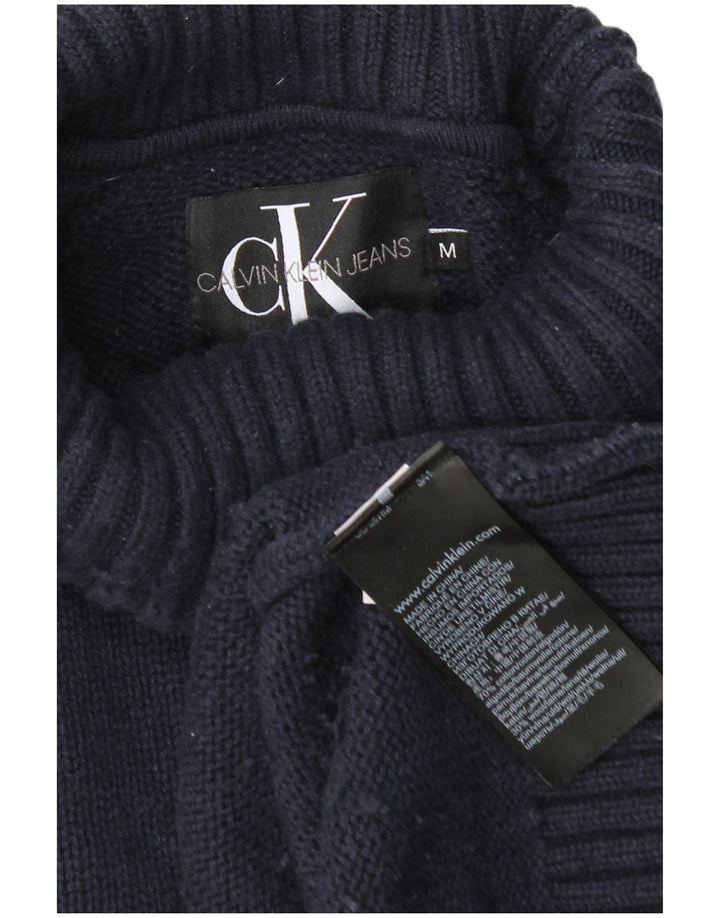 Calvin Klein Jeans Pull Col Roulé Homme Bleu Marine Moyen Coton