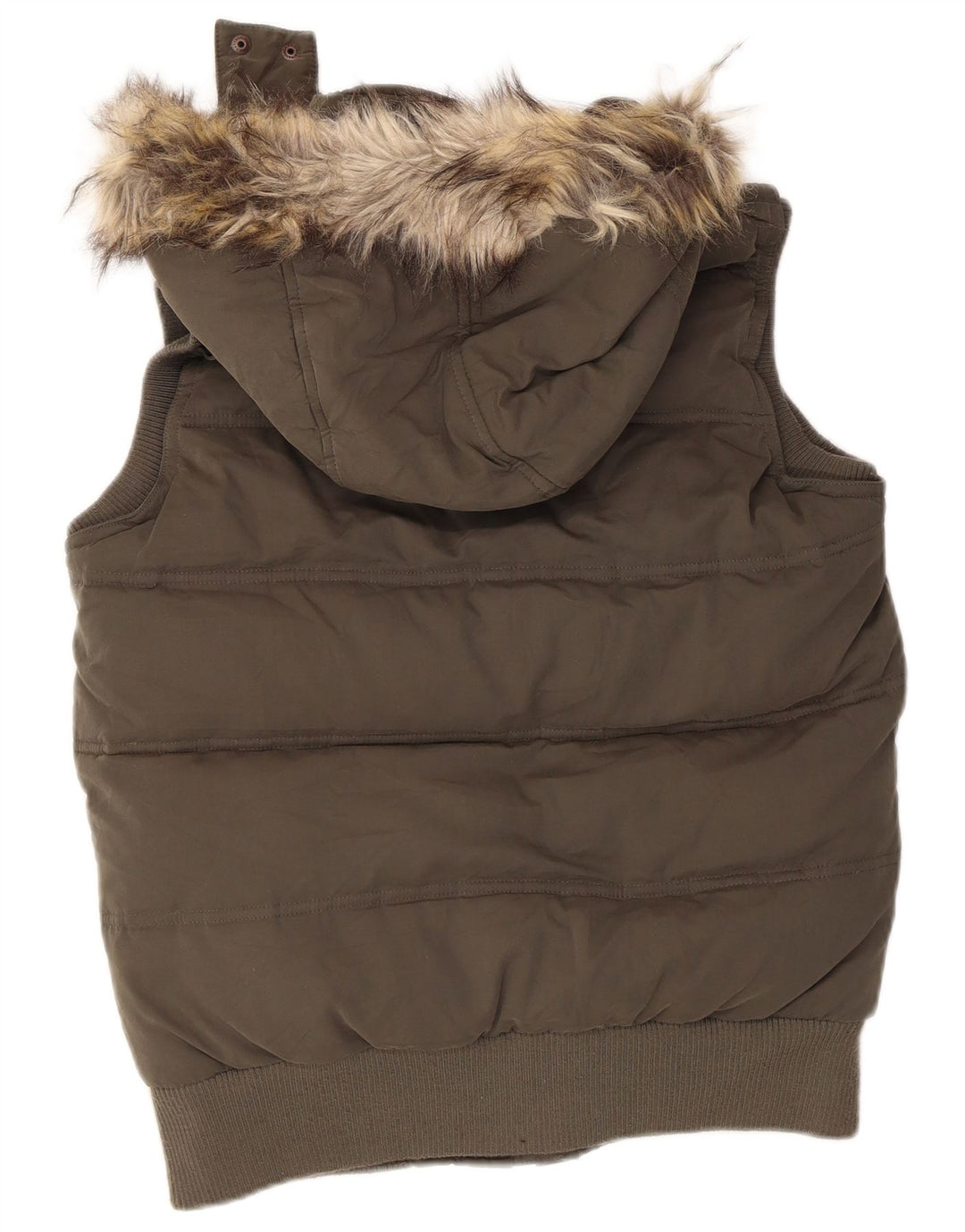 Fat Face Gilet rembourré surdimensionné à capuche pour femme UK 10 Petit Kaki Polyester