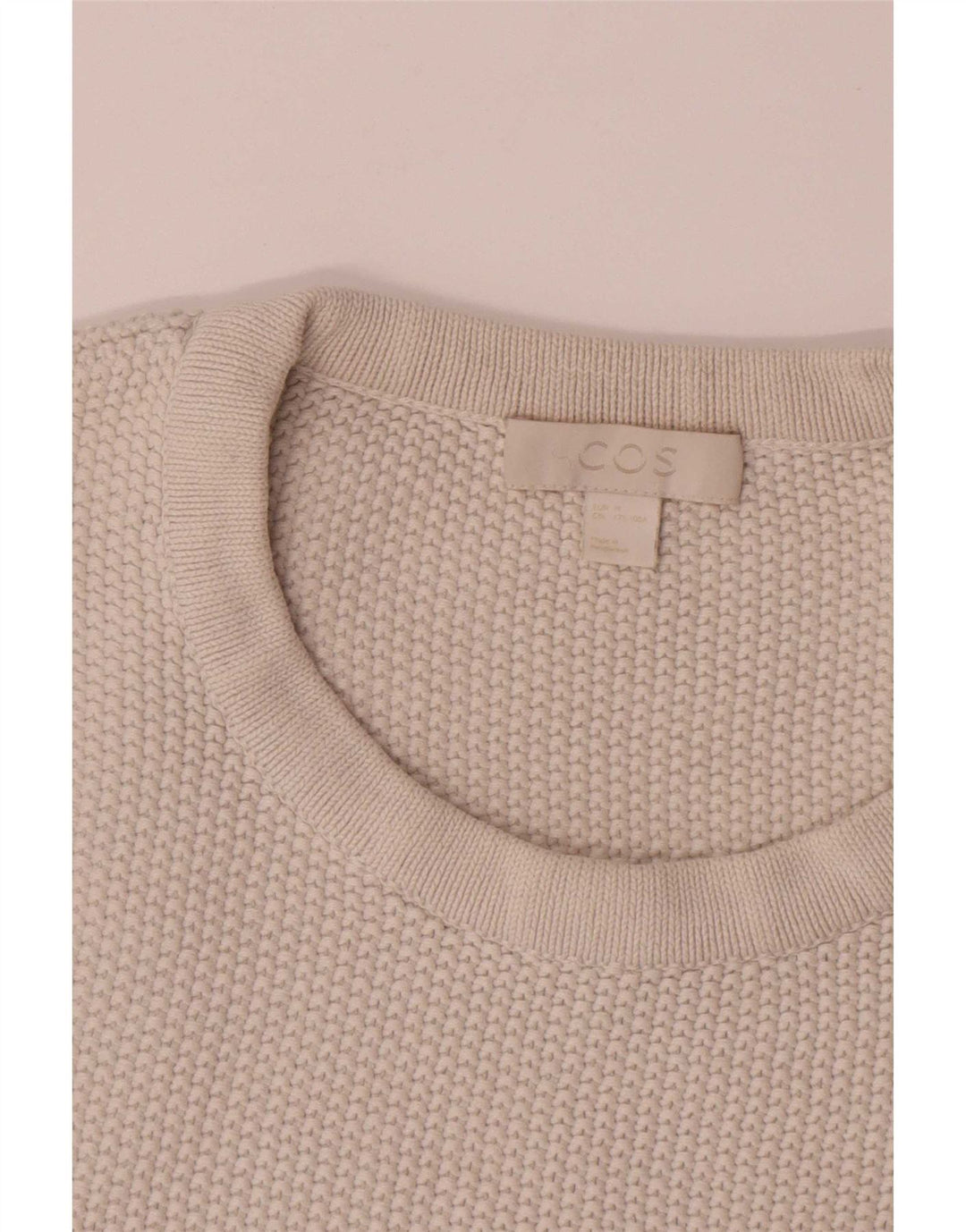 Cos Pull à col rond pour homme en coton blanc cassé moyen