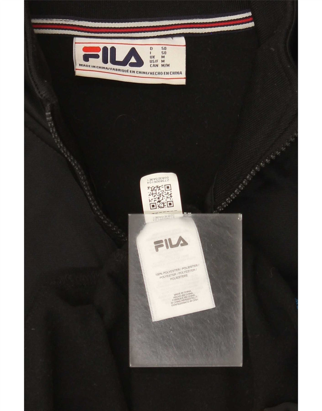 Fila Veste de Survêtement Graphique Homme Noir Moyen Polyester Colorblock