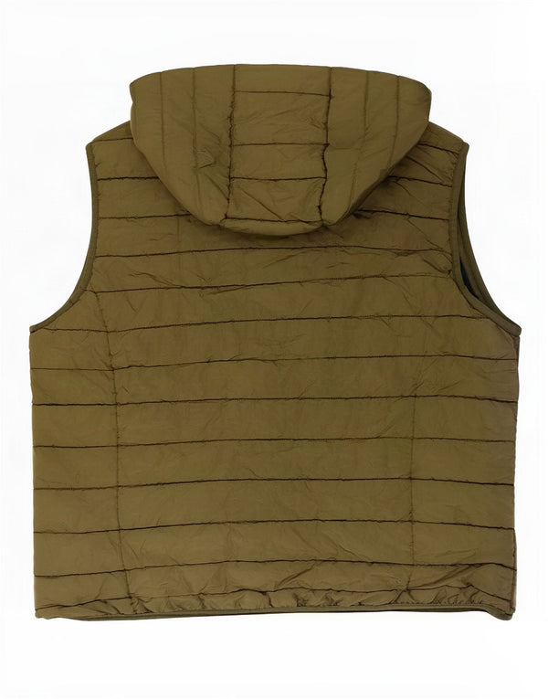 Jack & Jones Gilet rembourré à capuche pour homme UK 40 Large Kaki Polyester