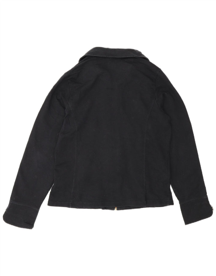 Marks & Spencer Veste Bomber Femme UK 14 Coton Noir Moyen
