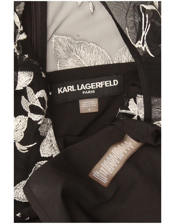 Karl Lagerfeld Robe fourreau pour femme US 4 Petit polyester floral noir