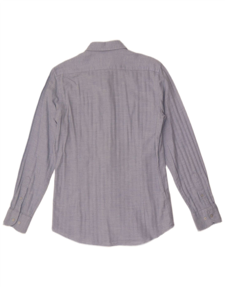 MASSIMO DUTTI Chemise Homme Petit Bleu Chevrons Coton