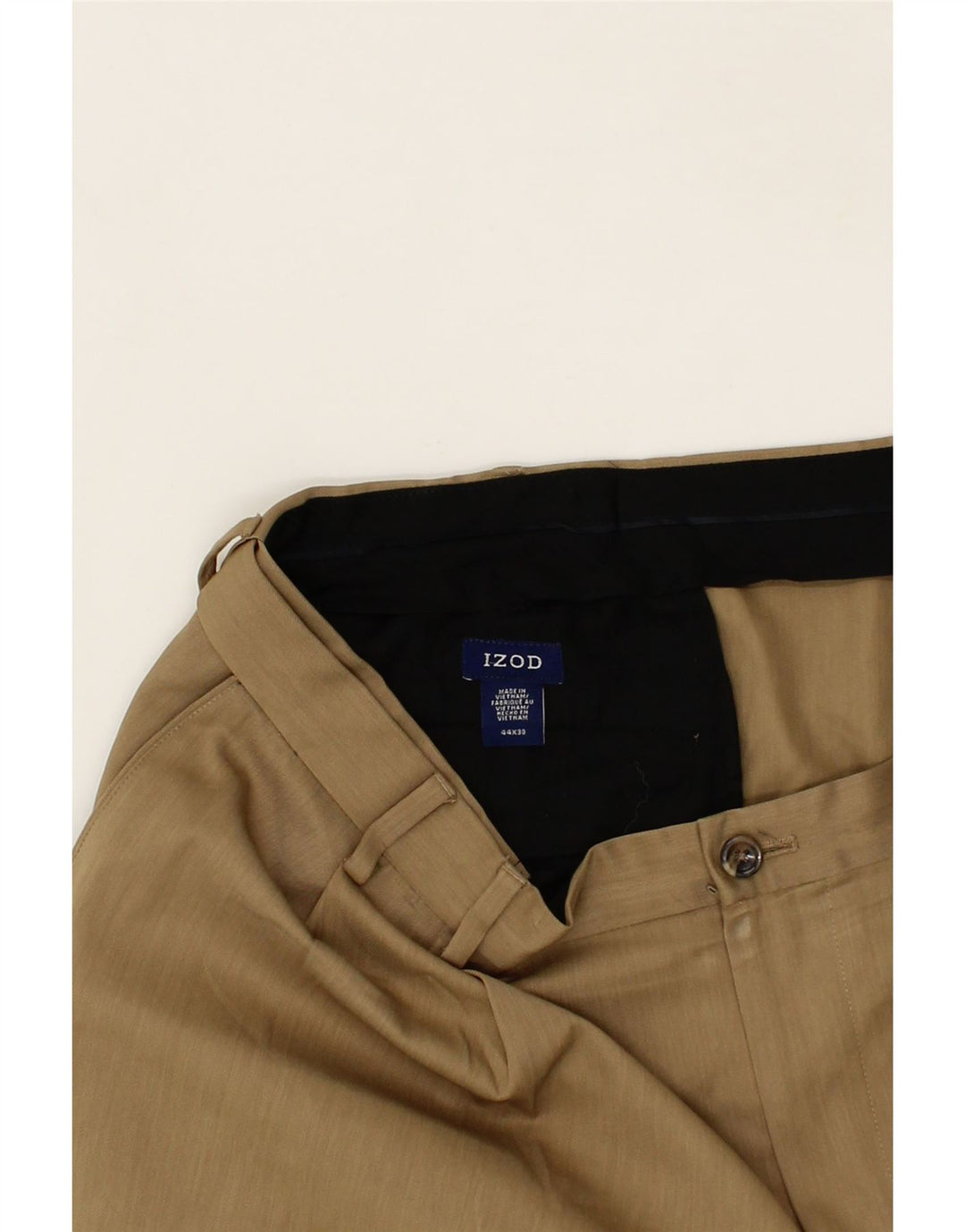 IZOD Mens Pegged Suit Trousers W44 L30  Beige Polyester Vintage Izod and Second-Hand Izod from Messina Hembry 