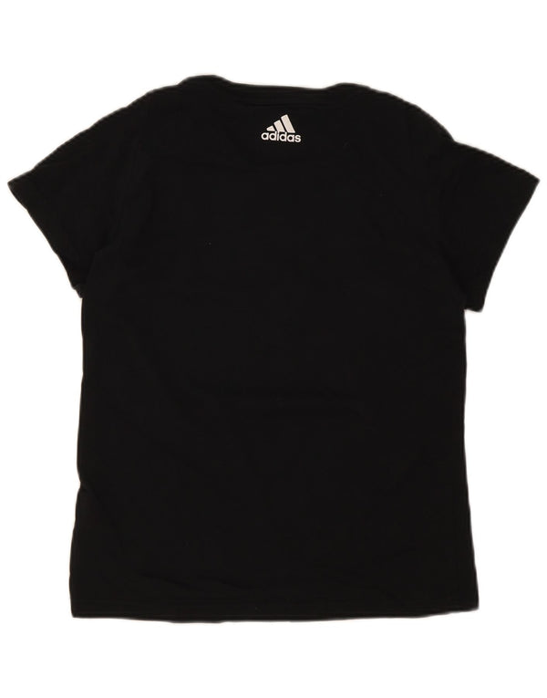 Adidas T-shirt graphique pour femme UK 8/10 Petit coton noir