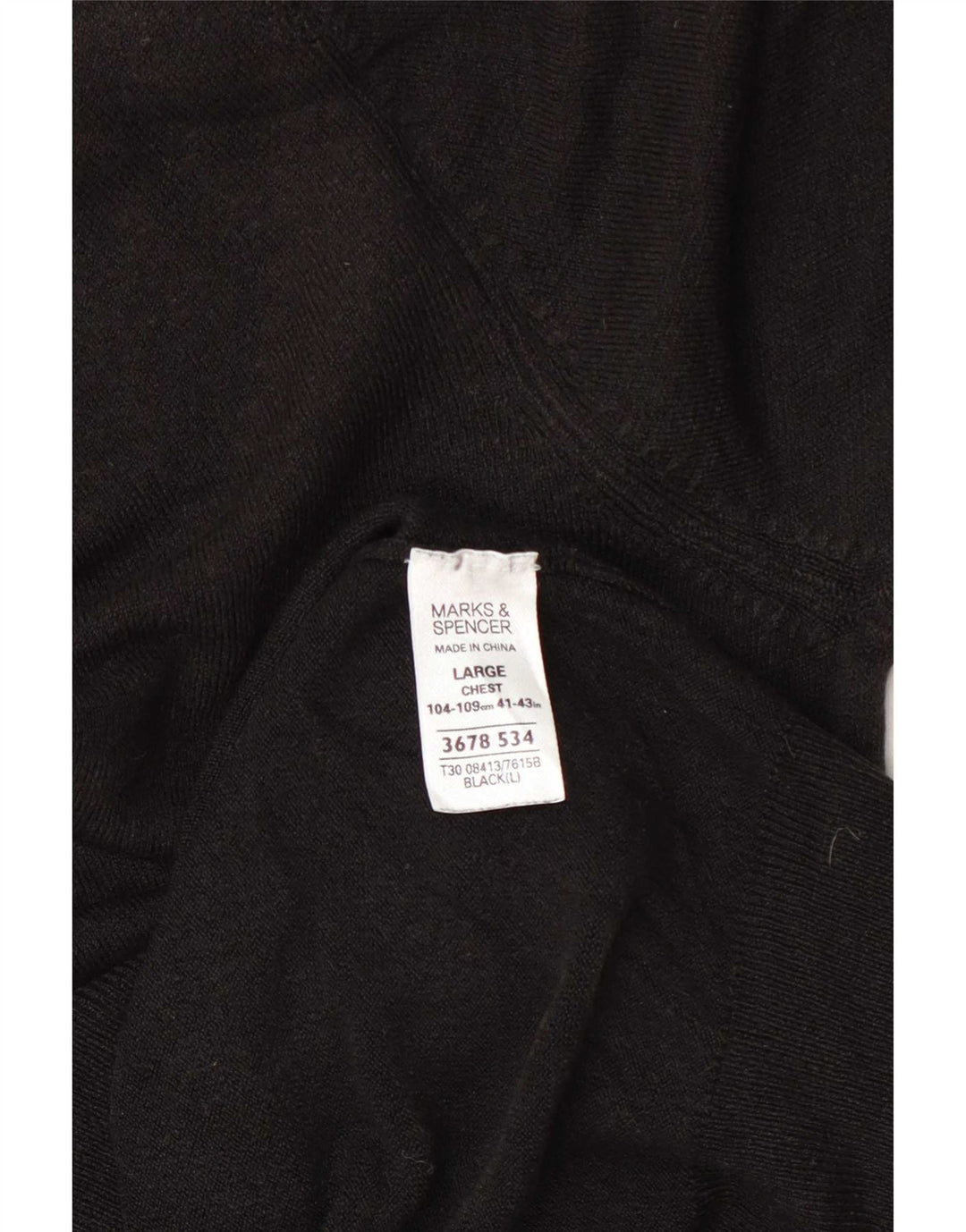 Marks & Spencer Pull col V pour homme en acrylique noir Taille L