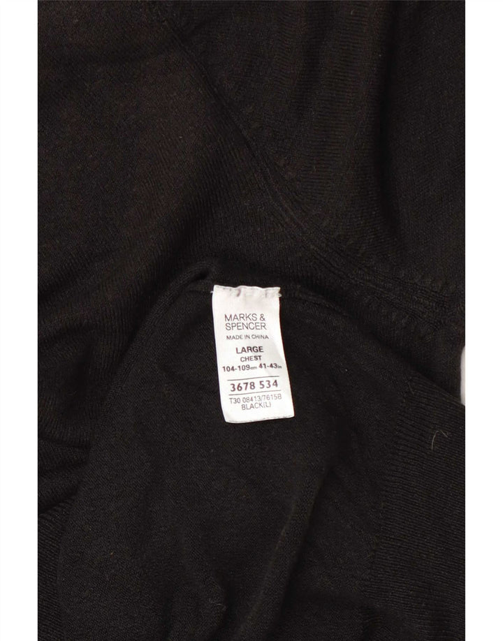 Marks & Spencer Pull col V pour homme en acrylique noir Taille L