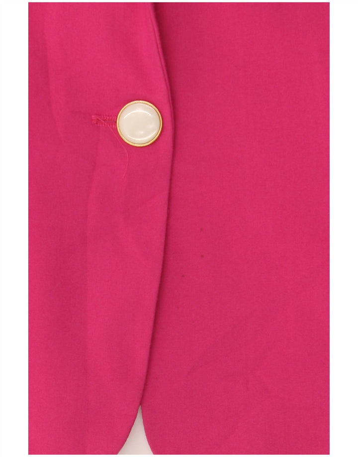 Zara Femme 1 Bouton Blazer Veste UK 10 Petit Rose Polyester