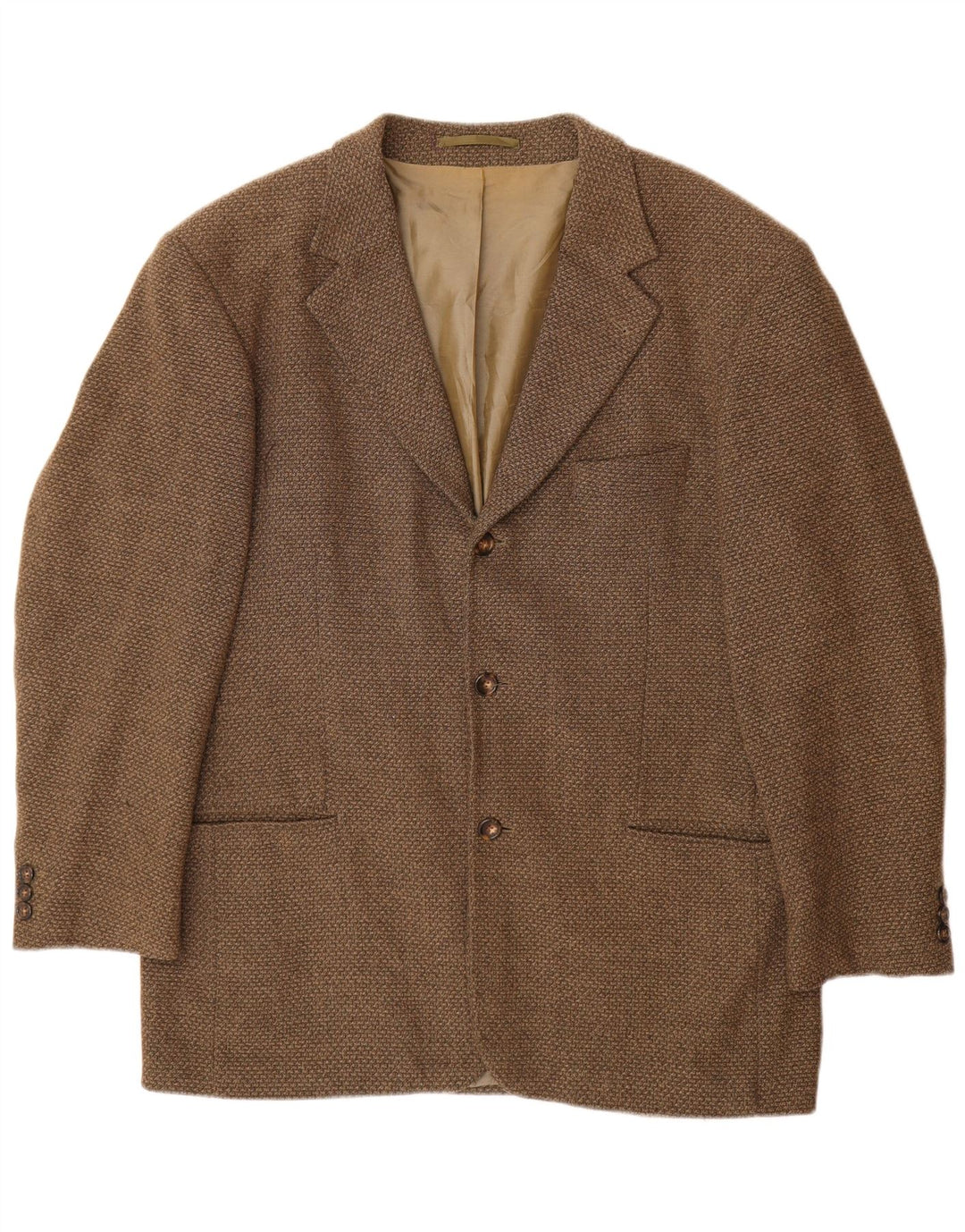 Hugo Boss Veste blazer à 3 boutons pour homme EU 52 XL Marron laine vierge