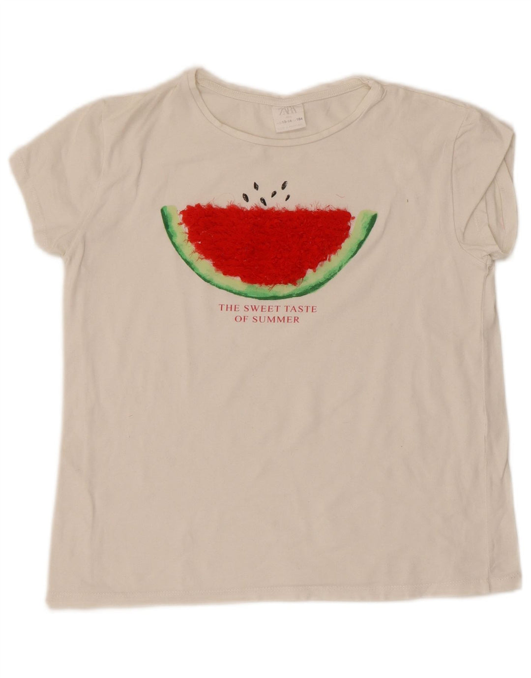 Zara T-Shirt Graphique Fille 13-14 Ans Blanc