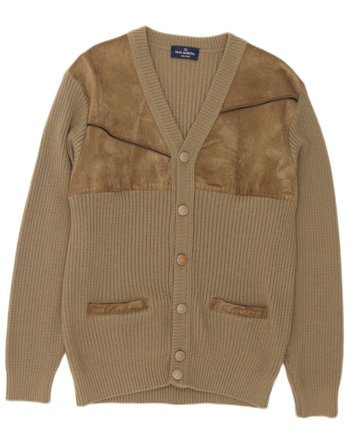 Malagrida Cardigan Homme Pull Large Laine Beige